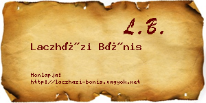 Laczházi Bónis névjegykártya